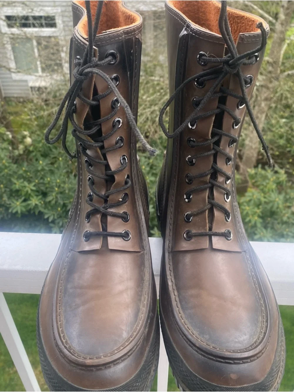 JB Vintage Mountain Man Rubber Work Boots w Steel Shanks Size 10